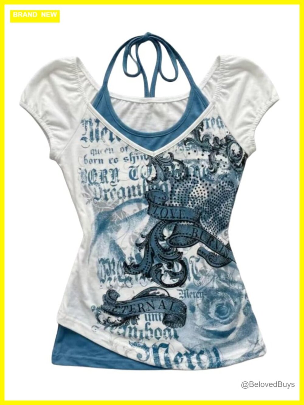 Y2K Graphic Tee Short Sleeve Slim Fit Harajuku Mall Goth Alt Top